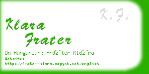 klara frater business card